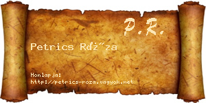 Petrics Róza névjegykártya